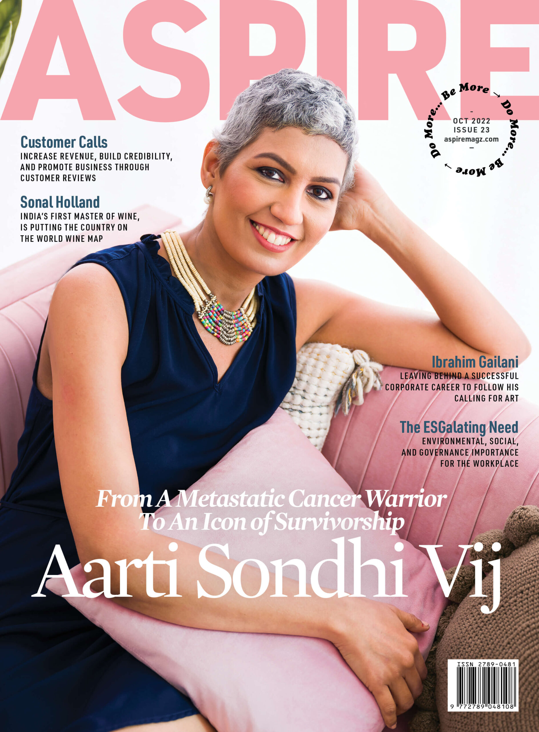 Aarti Sondhi on the cover of Aspire magazine