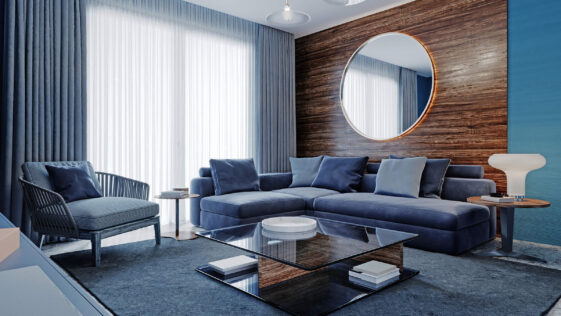 Contemporary interior studio living room