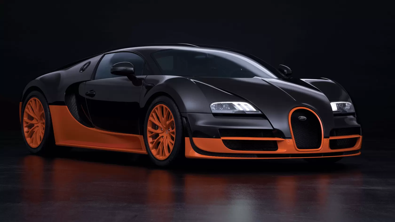 Orange Bugatti Veyron Front View