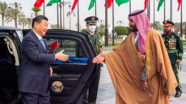 President Xi Jinping with Saudi Crown Prince Mohammed bin Salman